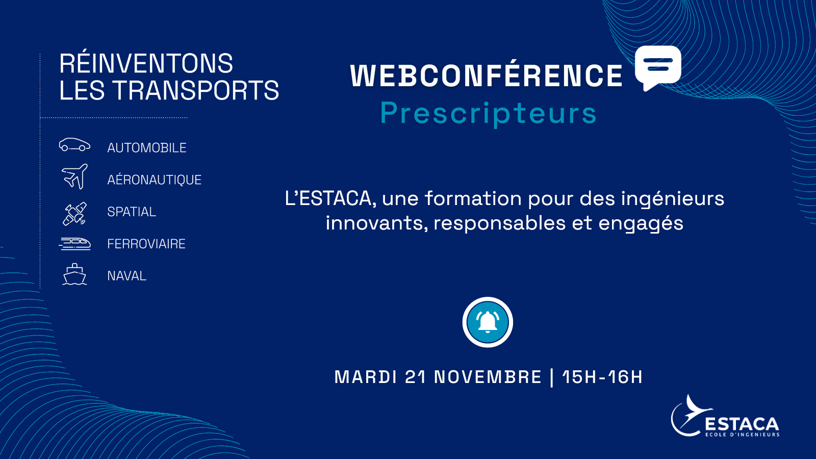 Webconférence : L'ESTACA, une formation pour des ingénieurs innovants, responsables et engagés